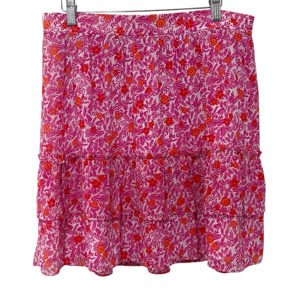 J. Crew Factory | Skirt Pull On Floral Pink Flirty Fun Preppy- Size Medium